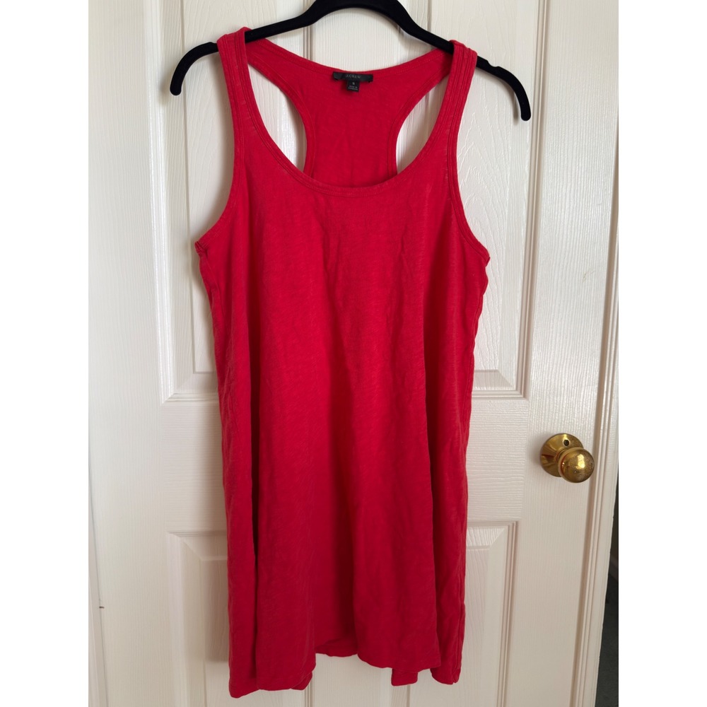 J.Crew Red Cotton Racerback Tank Dress Womens Size Small